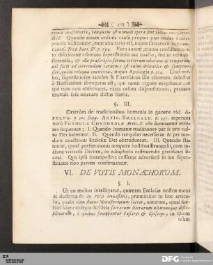 VI. De Votis Monachorum.