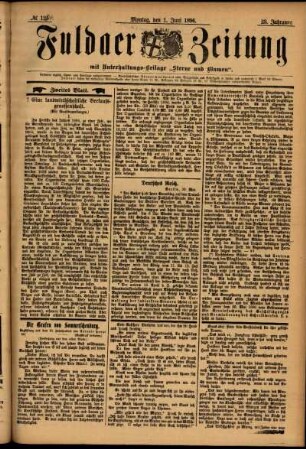 Erste Ausgabe vom Montag, den 01. Juni 1896.