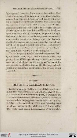 Dreadful fire in the american theatre