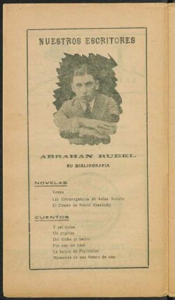 Nuestros escrítores - Abrahan Rubel - Su bibliografía