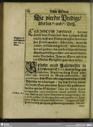 Die vierdte Predigt, über den 6. und 7. Verß