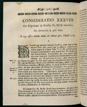 306-314, CONSIDERATIO XXXVIII. De Dignitate & Fructu SS. Missae Sacrificij.