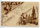 "St. Kilianskirche" - "Gruß aus Heilbronn", zwei Motive: 1. junge Frau vor floralem Hintergrund, 2. Marktplatz und Außenansicht der Kilianskirche mit Haus Kaiserstraße 34
