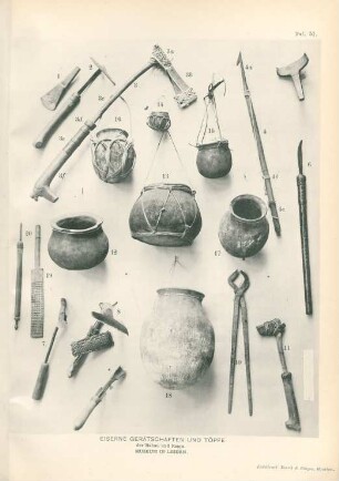 Taf. 51. Eiserne Gerätschaften und Töpfe