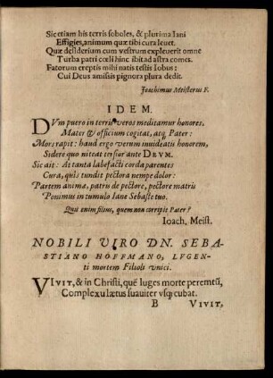 Nobili Viro Dn. Sebastiano Hoffmano ...