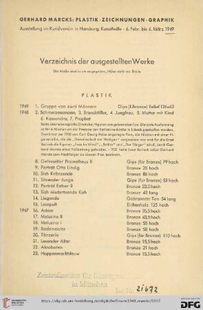 Plastik (Nr. 1-81)