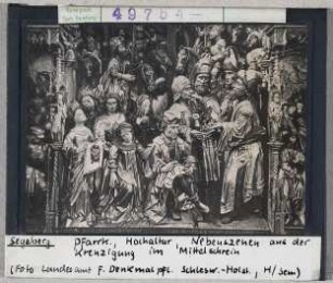 Segeberg: Pfarrkirche, Hochaltar, Kreuzigung, Veronika, INRI