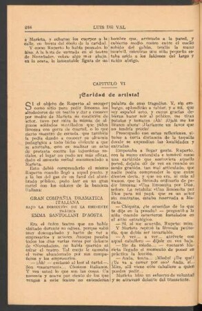 Capítulo VI : ¡Caridad de artista!