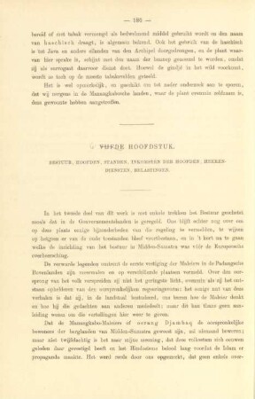 Vijfde [Zesde] hoofdstuk. Bestuur, hoofden, standen, ...