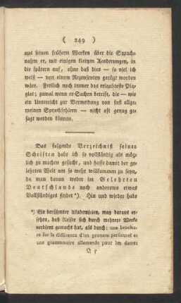 Das folgende Verzeichniß seiner Schriften ...