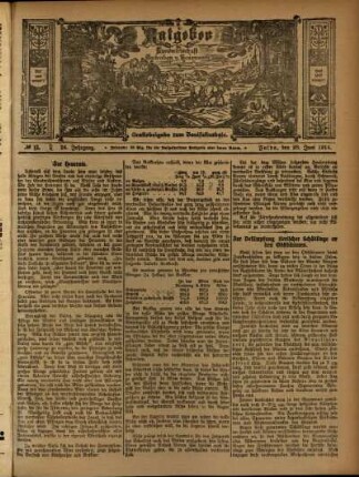 Ausgabe vom Sonntag, den 28. Juni 1914.