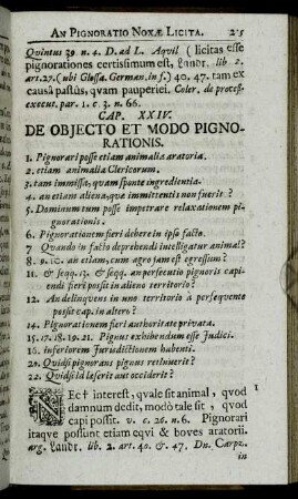 Cap. XXIV. De Obiecto Et Modo Pignorationis