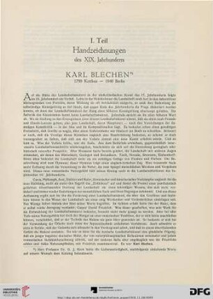 I. Teil: Handzeichnungen des XIX. Jahrhunderts (Nr. 1-473)