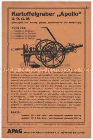 Kartoffelgraber "Apollo" / Prospekt Nr. 334