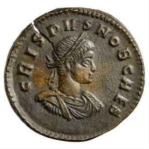 Münze, Follis, Aes 2, 317 n. Chr.