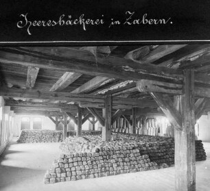 Erster Weltkrieg - "Kriegsansichten aus den Vogesen". "Heeresbäckerei in Zabern" (heute: Saverne/Dèp. Bas-Rhin)