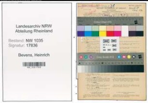 Entnazifizierung Heinrich Bevens , geb. 12.11.1911 (Bergmann)