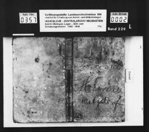 Lager- und Gültbuch über Metzdorf und Hohensall.