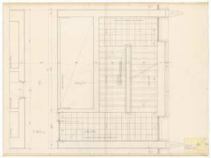 Hochschulbibliothek, Karlsruhe Neubau: Kernzone Achsen 11-13 Südtreppenhaus, 1:10
