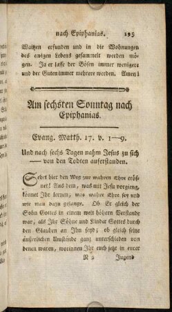 195-207, Am sechsten Sonntag nach Epiphanias.