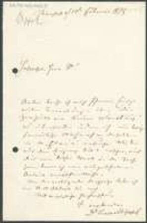Brief von Leopold Dippel an Unbekannt