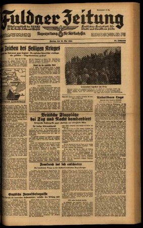 Ausgabe vom Freitag, den 16. Mai 1941.