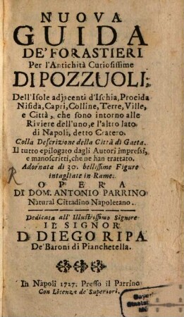 Nuova Guida de'forastieri per l'antichità curiosissime di Puzzuoli