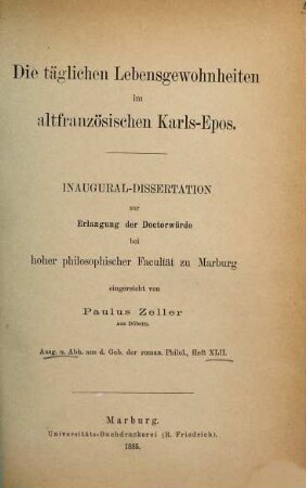 Die täglichen Lebensgewohnheiten im altfranzösischen Karls-Epos