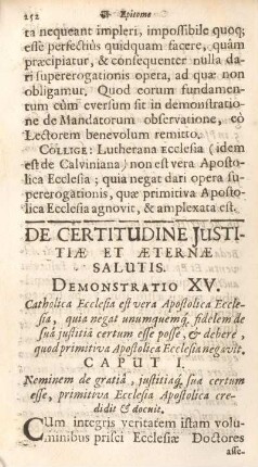 De certitudine justitiæ et æternæ salutis.