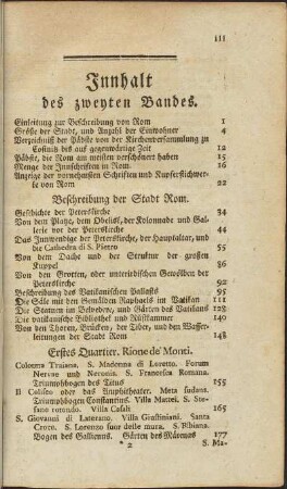 Innhalt des zweyten Bandes.