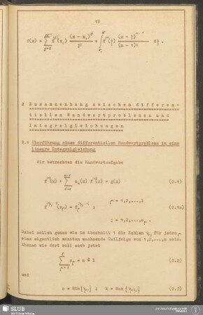 2. Zusammenhang zwischen differentiellen Randwertproblemen und Integralgleichungen