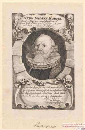 Johann Wörfel (= Hans Würffel), Rindmetzger, Ratsherr und Losunger; gest. 1659