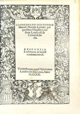 Condemnatio Doctrinalis libroru[m] Martini Lutheri