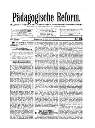 Zur Weiterbildung des biologischen Unterrichtes