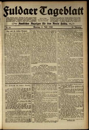 Ausgabe vom Montag, den 05. Juli 1920.