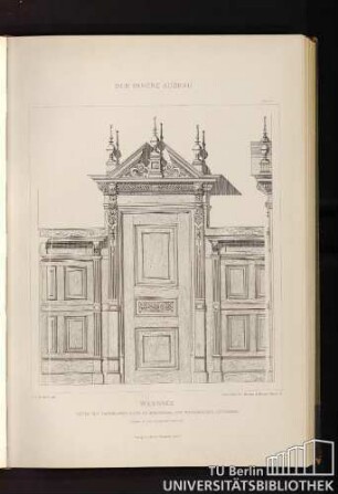 Der Innere Ausbau. Tafel 124. Wannsee. Thuer mit Paneelanschluss im Speisesaal des Wohnhauses Guthmann.