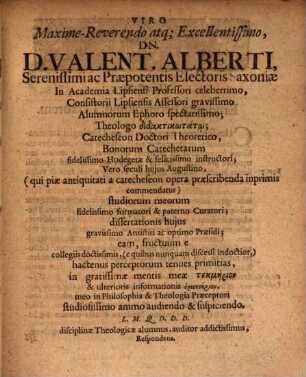 Diss. theol. pract. de catechesi