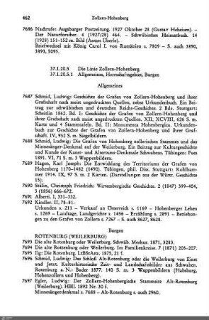 37.1.20.5 Die Linie Zollern-Hohenberg