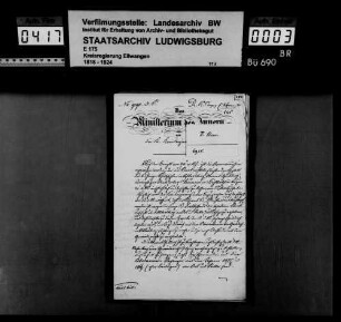 Staatsaufsicht über die Gemeinde Altersberg und deren Aufhebung, Staatsbeiträge für diese Gemeinde (OA Gaildorf)