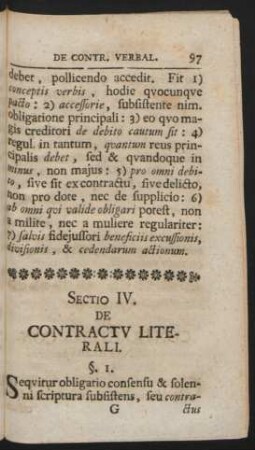 Sectio IV. De Contractu Literali