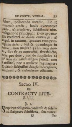 Sectio IV. De Contractu Literali