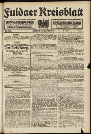 Ausgabe vom Mittwoch, den 27. Oktober 1915.