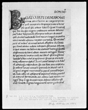 Evangeliar aus Sankt Emmeram — Initiale B(eato Pape Damaso), Folio 16recto