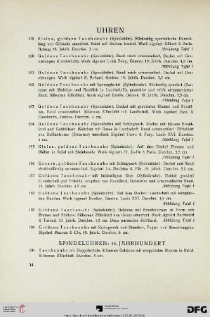 Uhren (Nr. 179-209)