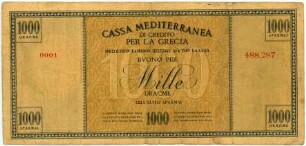 Geldschein, 1.000 Drachmen, 1941