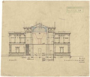 Döllgast, Hans; München; Alte Pinakothek, Wiederaufbau - Schnitt
