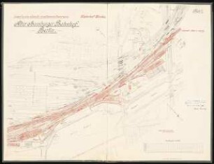 Bahn für schnellfahrende Personenzüge Schinkelwettbewerb 1910: Umplanung Alter Hamburger Bahnhof Berlin. Lageplan 1:1000