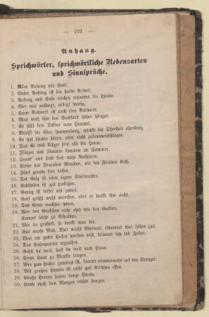 Anhang. Sprichwörter, sprichwörtliche Redensarten und Sinnsprüche