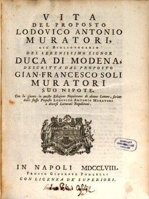 Vita del Lodovico Antonio Muratori
