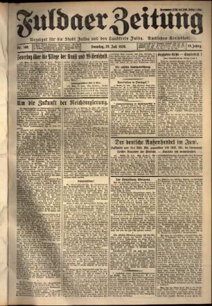 Erste Ausgabe vom Sonntag, den 22. Juli 1928.